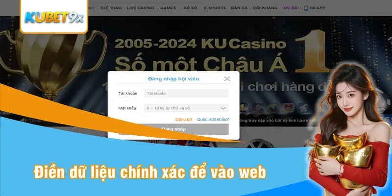 Điền dữ liệu chính xác để vào web trải nghiệm thực tế