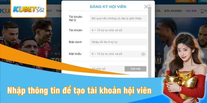 Nhập một số thông tin để tạo tài khoản hội viên