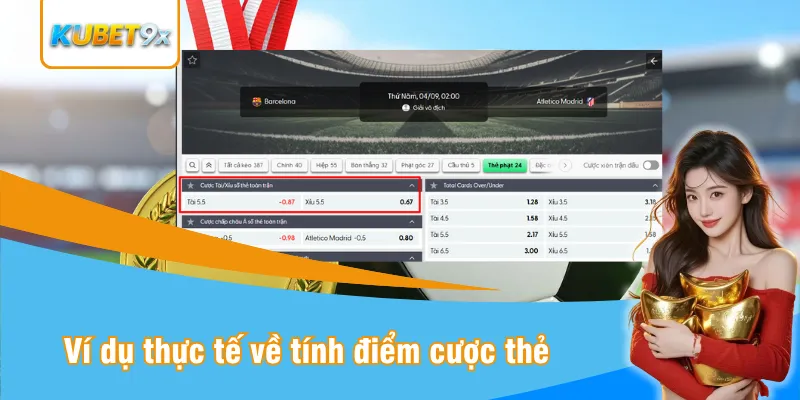 Ví dụ thực tế tính điểm cược thẻ